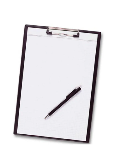 Porte-bloc A4 à pince PVC - 23 x 32 cm - Noir [LOT DE 3]