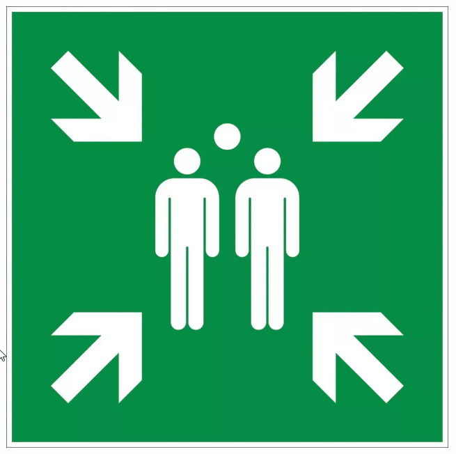 Panneau 480X480MM point de rassemblement