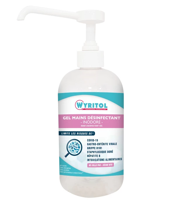 Wyritol Gel hydroalcoolique désinfectant mains - Flacon pompe [LOT DE 3X500ML]