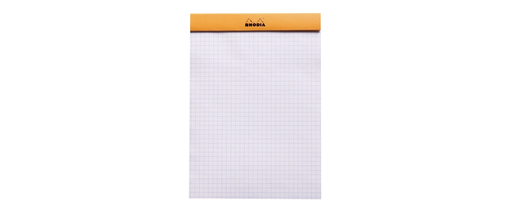 Rhodia Bloc notes agrafé orange A5 14,8 x 21 cm - 80g - Petits carreaux 5x5 - 160 pages [Lot de 5]