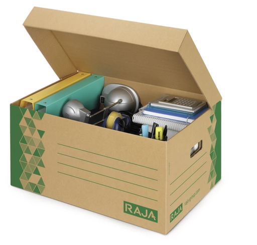 Caisse multiusage recyclée avec couvercle 52x35x25 cm [Lot de 20 caisses]