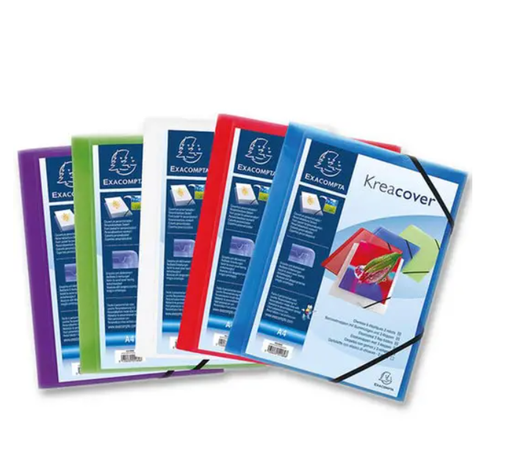 Kreacover - Exacompta chemises personnalisables - 3 rabats- (Lot de 10)