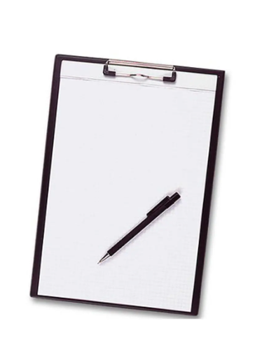 Porte-bloc A4 à pince PVC - 23 x 32 cm - Noir [LOT DE 3]