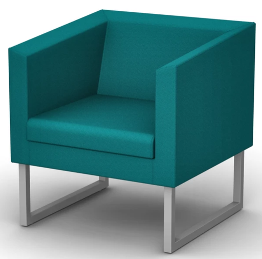 Fauteuil d'accueil Sten Tissu vert canard