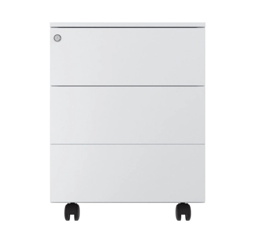 Caisson mobile métal Universal - 3 tiroirs - Blanc