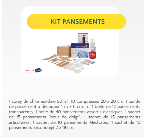 Kit pharmacie pansements