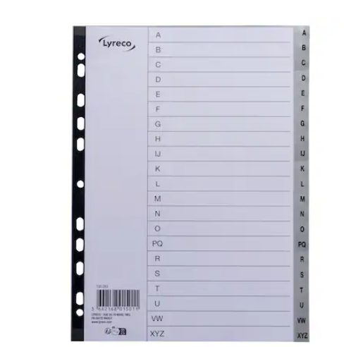 Intercalaire alphabétique A4 - polypropylène - 21 touches [LOT DE 150 POCHETTES]