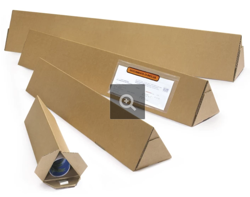 Tube carton triangulaire adhésif